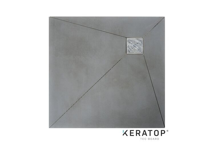 Keratop tec-board douche vloerpaneel asymmetrisch basalt grey 1000x100x40