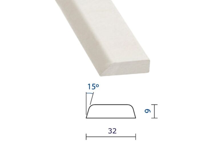 Opdeklat Meranti Hardhout Gegrond, model E6 FSC 9x32x4000mm