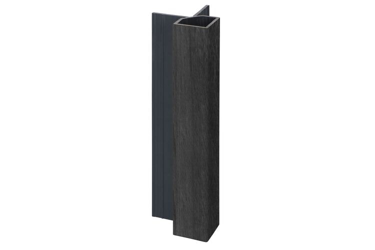 Keralit 2828 Uitwendig Hoekprofiel Zwart Eiken Houtstructuur 32x32x4000mm