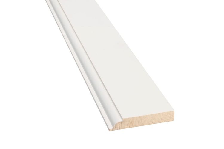 Q-PINE Qlassic Luxe Plint Grenenhout B Gegrond QP14 FSC 18x90x4800mm - Wit