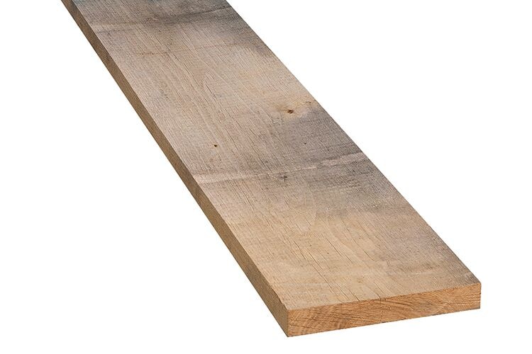 Plank Eiken B Hardhout Massief Ruw D30 PEFC 25x200x3000mm