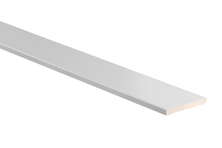 Q-PINE Qlassic Plint Recht Grenenhout B Gegrond PL1 FSC Afgelakt 12x120x4800mm - Wit