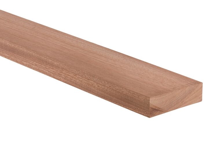 Plank Meranti B Hardhout KD Gedroogd Ruw PEFC 25x300x5200mm