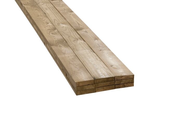 Plank Vuren C Geïmpregneerd Geschaafd 4 ronde hoeken FSC 22x150x3000mm