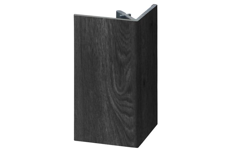 Keralit 2812 Uitwendig Rechthoekprofiel Zwart Eiken Houtstructuur 46x46x4000mm