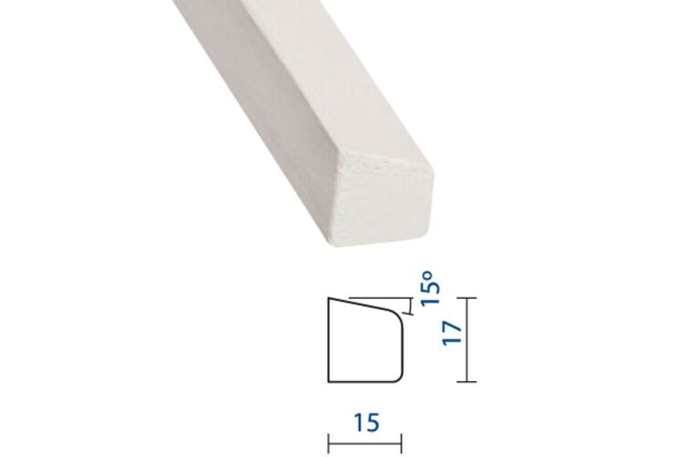 Glaslat Meranti Hardhout Gegrond, model A4 FSC 17x15x4000mm - Schuin