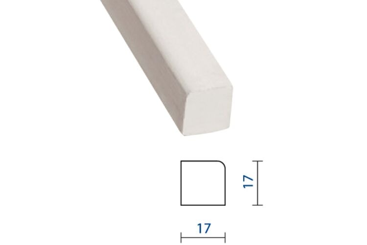 Glaslat Meranti Hardhout Gegrond, model B1 FSC 17x17x4000mm - Recht