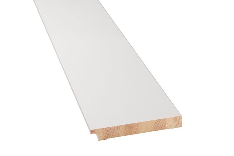 Q-PINE Qlassic Plint Recht Grenenhout B Gegrond PL1 FSC Afgelakt 18x120x4800mm - Wit