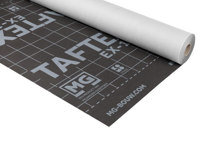 Taftex EX-130 damp-open 1500mm 30m (incl. geïntegreerde kleefstrook)