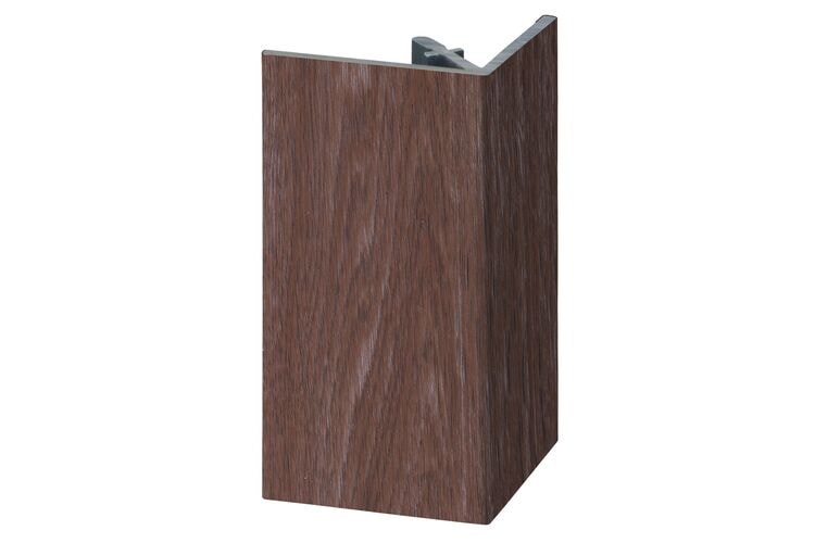 Keralit 2812 Uitwendig Rechthoekprofiel Bruin Eiken Houtstructuur 46x46x4000mm