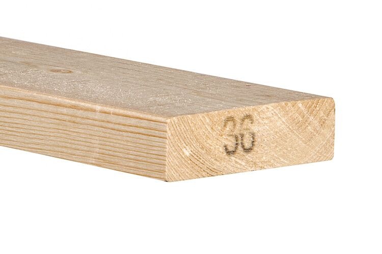 Vuren Mix C24 SLS Geschaafd Ronde Hoek 70%PEFC 38x140x3600mm