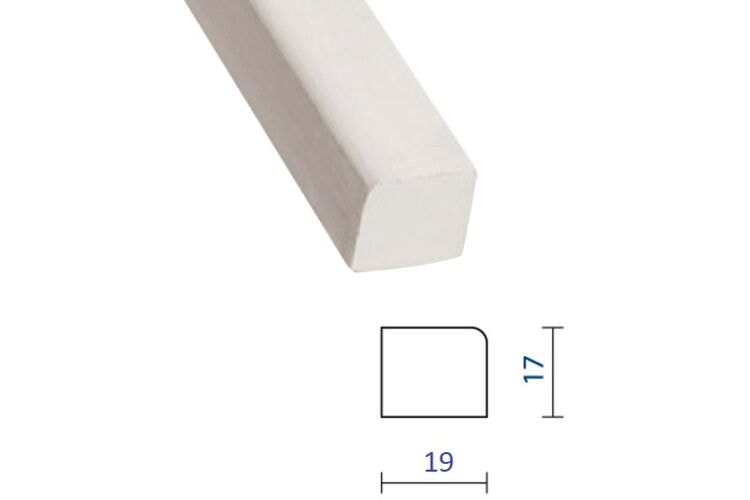 Glaslat Meranti Hardhout Gegrond, model B5 FSC 17x19x4000mm - Recht